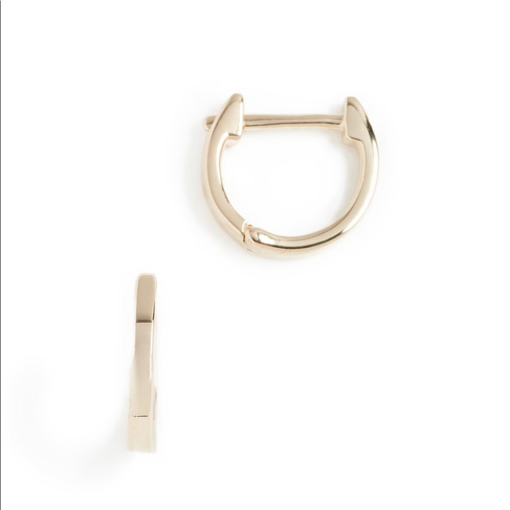 EF COLLECTION 14K GOLD MINI HUGGIE EARRINGS